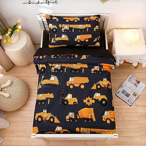 NTBED 4 Pieces Construction Toddler Bedding Set by NTBED