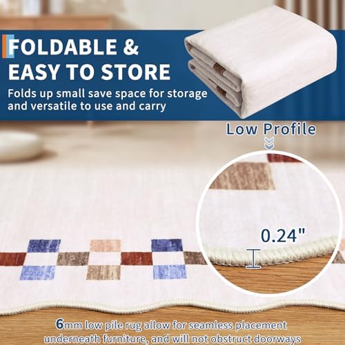 GarveeHome 4x6 Area Rug Small Washable Living Room Rug Scalloped Rug - Image 5