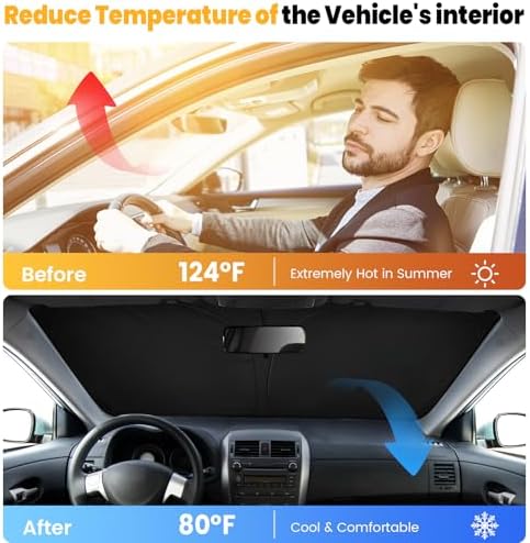 Car Windshield Sun Shade Foldable UV Reflector Front Window Animal Sunshade - Image 5