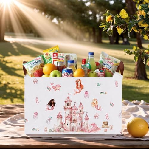 Cute Rectangle Baby Girl Gift Basket Toy Storage Bin Nursery Playroom Bedroom - Image 6