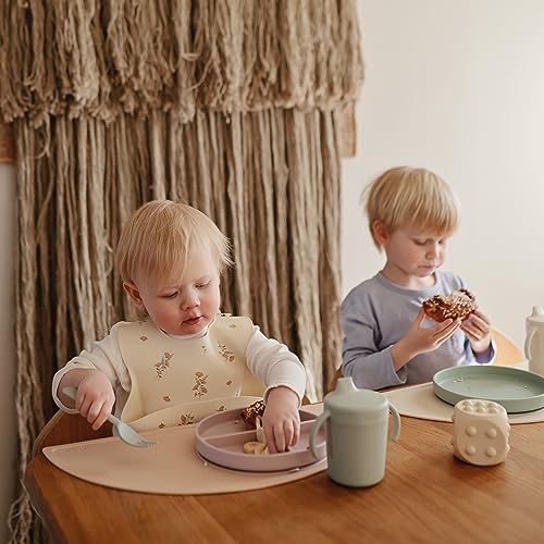 mushie Silicone Baby Bib | Adjustable Fit Waterproof Bibs - Image 5