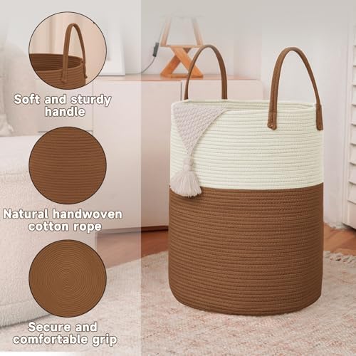 JMvicyroam 80L Cotton Rope Laundry Basket Hamper - Image 6