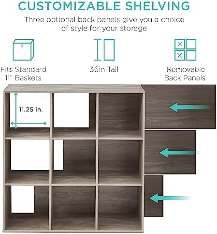Best Choice Products 9-Cube Storage Organizer, 11in Shelf Opening, Display Shelf - Image 4