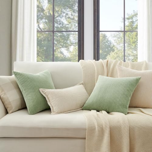 Topfinel Sage Green Decorative Throw Pillow Covers Set of 4, Soft Velvet Modern - Image 2