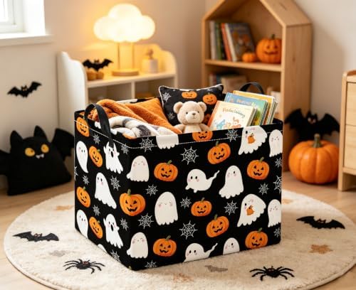 Rectangular Halloween Basket for Boys and Girls Kids Trick or Treat Pumpkin - Image 5
