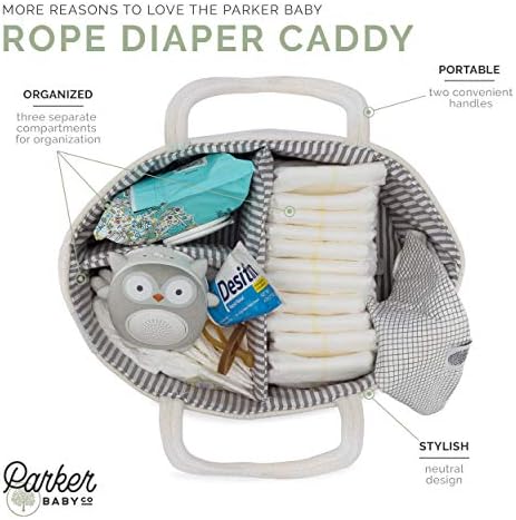 Parker Baby Co. Soft Rope Diaper Caddy Organizer - Image 3