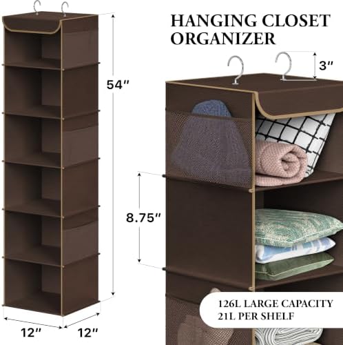 Simple Houseware 6 Shelf Hanging Closet Organizer - Image 2
