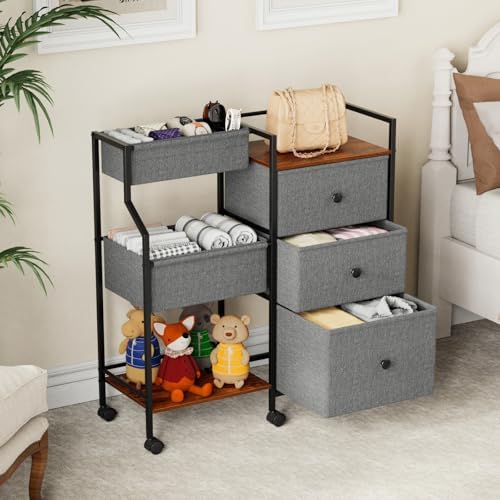 Modanais Baby Diaper Caddy Organizer Rolling Cart - Image 4
