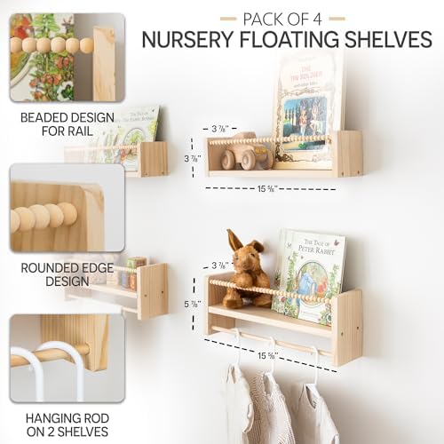 Nursery Floating Book Shelves for Wall - Image 3