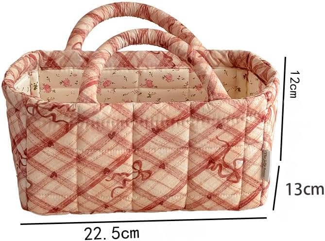 Small Storage Basket Organizer, Mini Fabric Floral Storage Baskets - Image 6