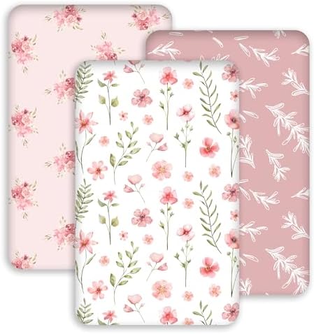3 Pack Bedside Bassinet Sheets Girl & Boy 33" x 20" Rectangle by CivaruaKids