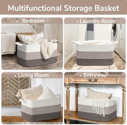 Goodpick Large Woven Rope Blanket Basket - Image 4