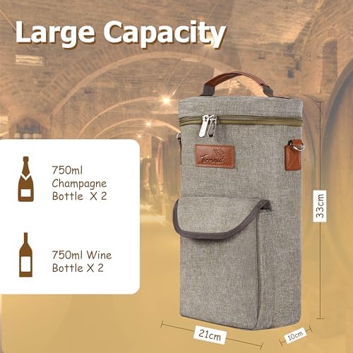 Tirrinia 2 Bottle Wine Cooler Tote Carrier - Image 5