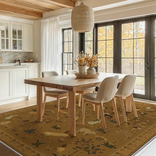BESBLEE 5X7 Area Rug for Bedroom, Washable Animal Non Slip - Image 5