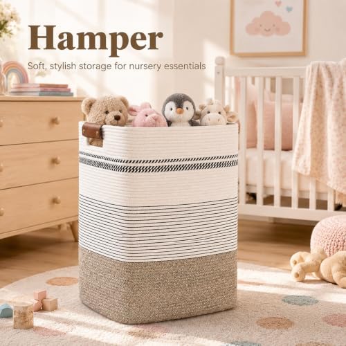 Laundry Hamper, Cotton Rope Laundry Basket - Image 2