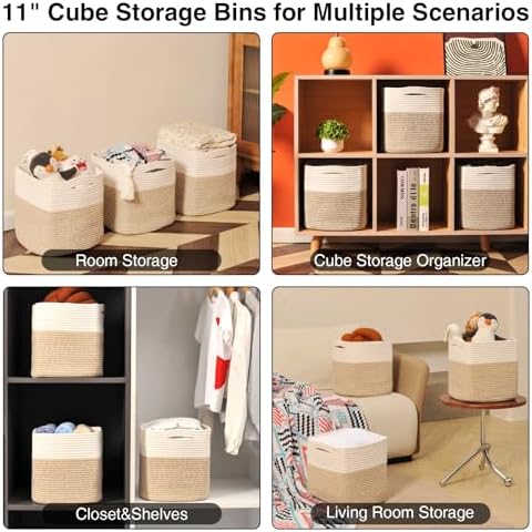 11 Inch Cube Storage Bins, 11x11 Organization Bins - Image 5