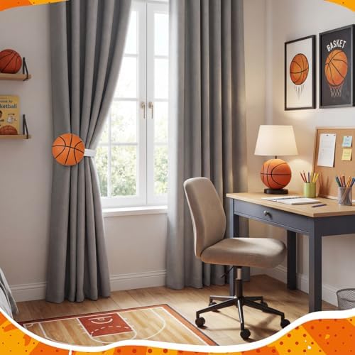 Briwooody 2 Pcs Basketballs Curtain Tiebacks Acrylic Curtain Holdbacks - Image 4