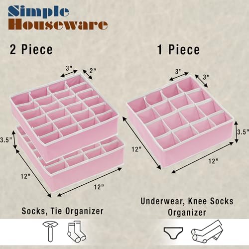 Simple Houseware Sock Drawer Organizer, 3 Pack - Image 2
