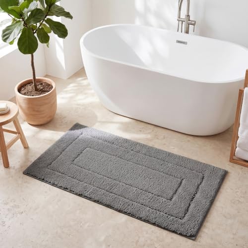 GRANNY SAYS Dark Grey Bathroom Runner Rug 24" x 48", Soft Bath Mat by GRANNYSAYS