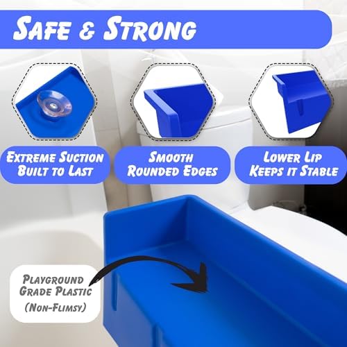 Tub Topper Kids Bathtub Splash Guard, Shelf & Toddler Bath Toy Tray - Image 6