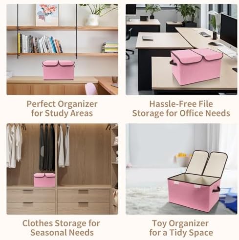 Foldable Fabric Storage Box, 16.5 x 11.8 x 9.8 inches, - Image 6