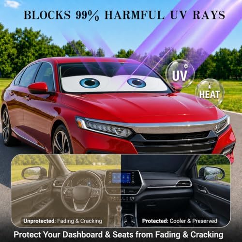Car Windshield Sun Shade, Universal Fit Midsized Sedan SUV, Classic Black - Image 3