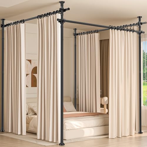 Room Divider for Room Separation, 4-10ft 28-209inch Adjustable Temporary by homefurnishing