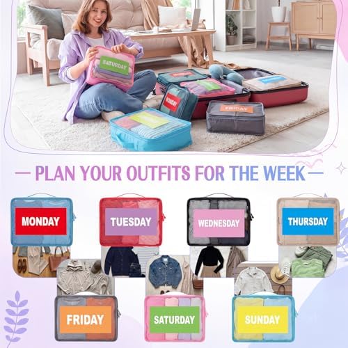 Woanger 14 Pcs Packing Cubes for Travel Days of Week Packing Cubes - Image 6