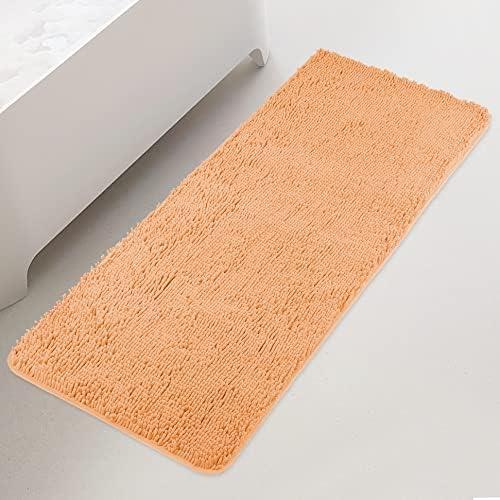 Yeaban Chenille Peach Bathroom Runner Rug 24"x60" by Yeaban