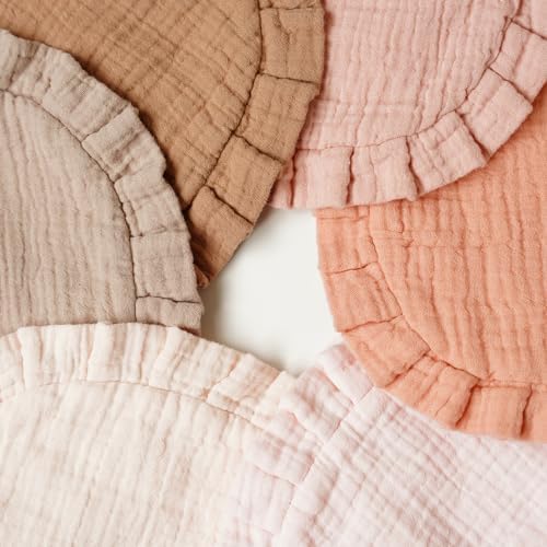 MairMore Muslin Baby Bibs, Ruffle Edge Drool Bibs - Image 5