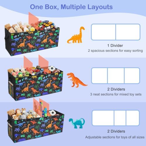Toy Box with Adjustable Divider Large Toy Chest Storage - Image 5