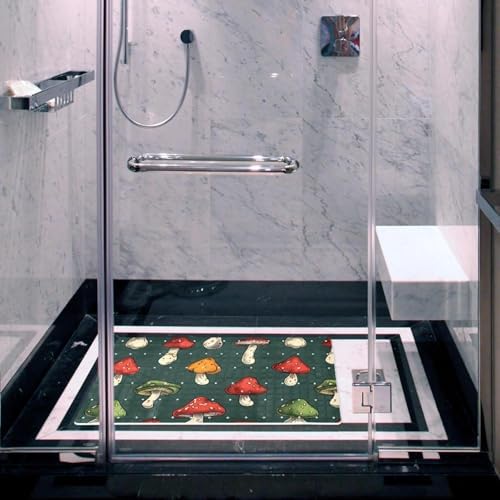 Shower Mat Non Slip, Mushrooms Pattern Anti Slip Bath Mat - Image 6