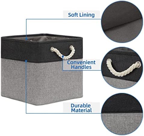 Temary 12 Inch Cube Storage Baskets 4 Pack Fabric Storage Bin - Image 5