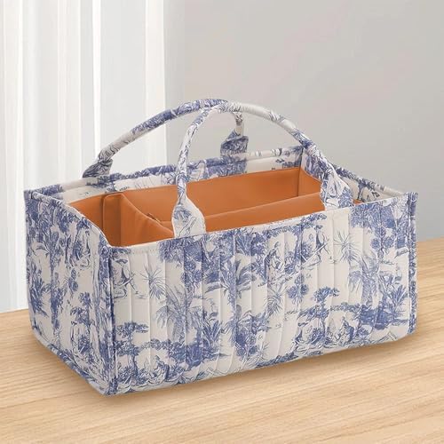 Floral Baby Diaper Caddy Organizer, Cute Nursery Storage Basket Gift - Image 6