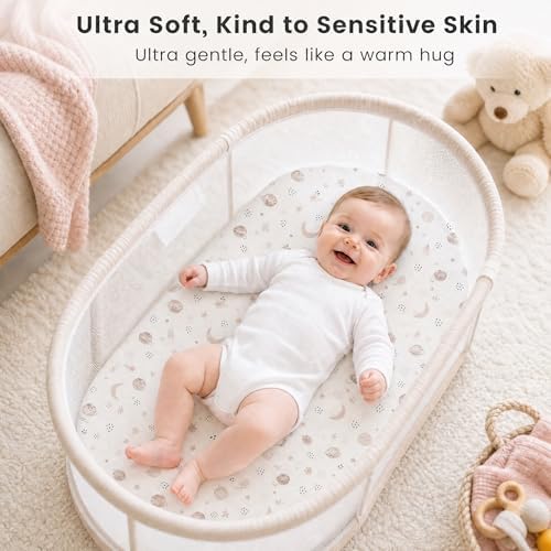 4 Pack Baby Bassinet Sheets 20" x 35" Compatible - Image 2