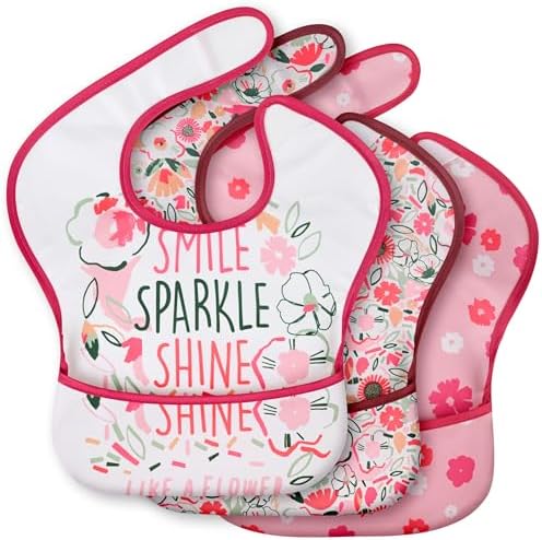 3 Pack Waterproof Baby Bibs for Eating, Mess Proof Feeding Bib by CivaruaKids