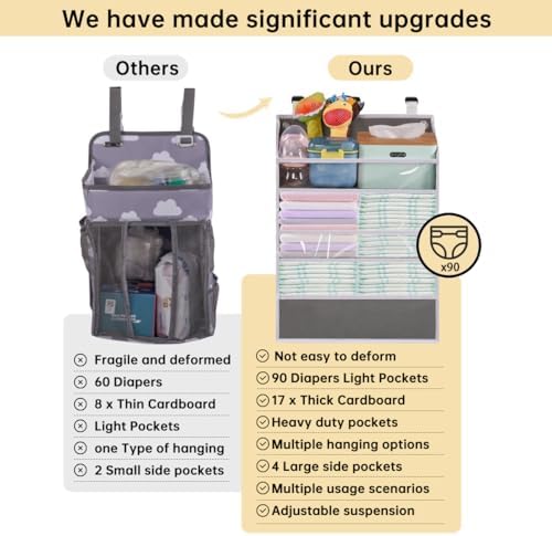 WishJazz XL Hanging Diaper Caddy Organizer - Image 3