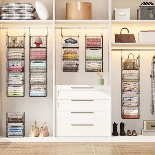 X-cosrack 5 Tier Closet Hanging Organizer, Clothes Hanging Shelves - Image 2