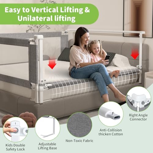 3-Piece Queen Size Bed Rail for Toddlers - Image 4