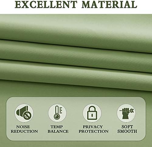 DONREN 2 PCS Sage Green Curtain Valances - Image 3