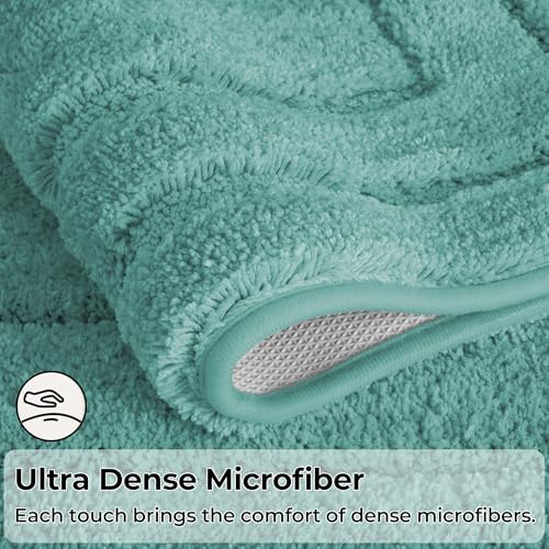 GRANNY SAYS Teal Bathroom Rugs Set 2 Piece, Soft Microfiber Bath Mats - Image 4