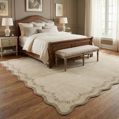 GarveeHome 6x9 Scalloped Area Rug Soft Washable Rug by GarveeHome