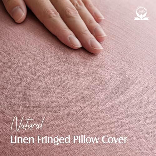 Foindtower Decorative Linen Fringe Throw Pillow Covers Cozy Boho Farmhouse - Image 2