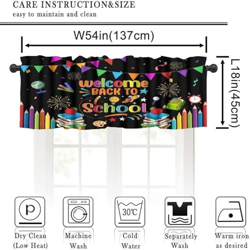 Alphabet Valances Curtain Colorful Learning Tools Back to School Pattern Window - Image 2