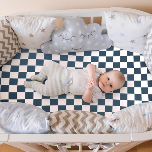 4 Pack Checkered Plaid Crib Sheets Neutral Breathable Buffalo Check Fitted Baby - Image 6