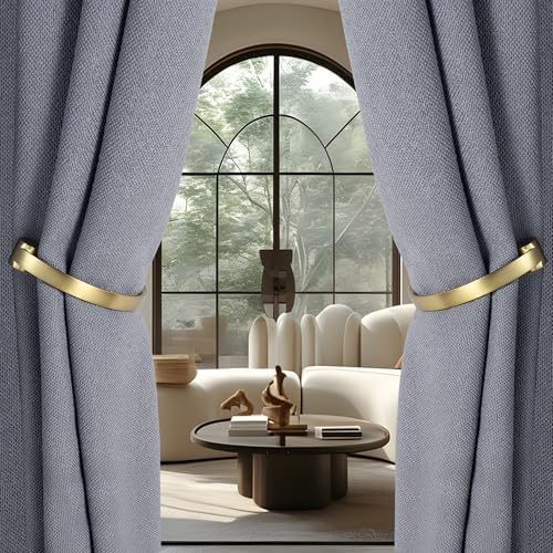 Curtain Holdbacks 2Pcs, Brass Barrel Zinc Alloy Curtain Tiebacks, Wall Mounted - Image 2