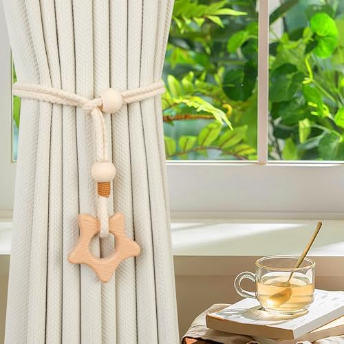 2 Pack Wooden Curtain Tiebacks - Image 3