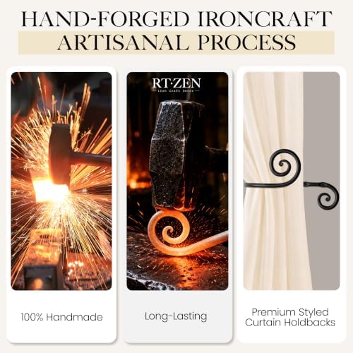 RTZEN Metal Curtain Tiebacks, Drapery Holders - Image 3