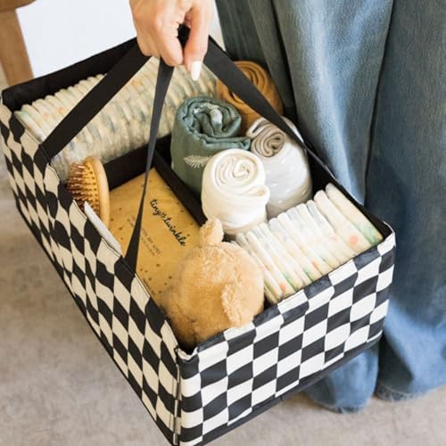 Tiny Twinkle Diaper Caddy Organizer | Foldable Baby Storage Basket - Image 4