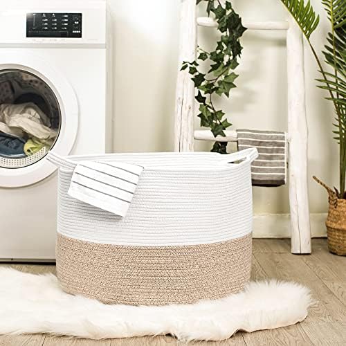 R RUNKA Extra Large Cotton Rope Basket 22" x 14" - Image 6